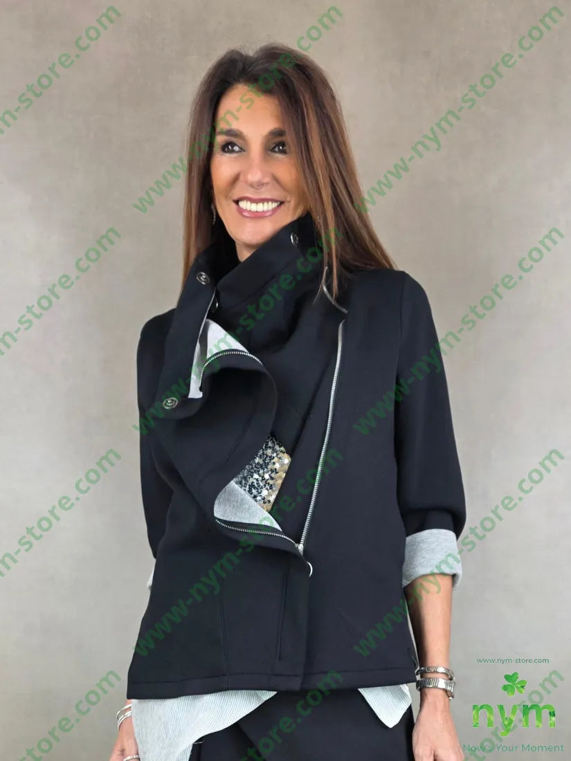 giacca scuba doppiata 96vi4ea U / NERO / PE26 GIACCA