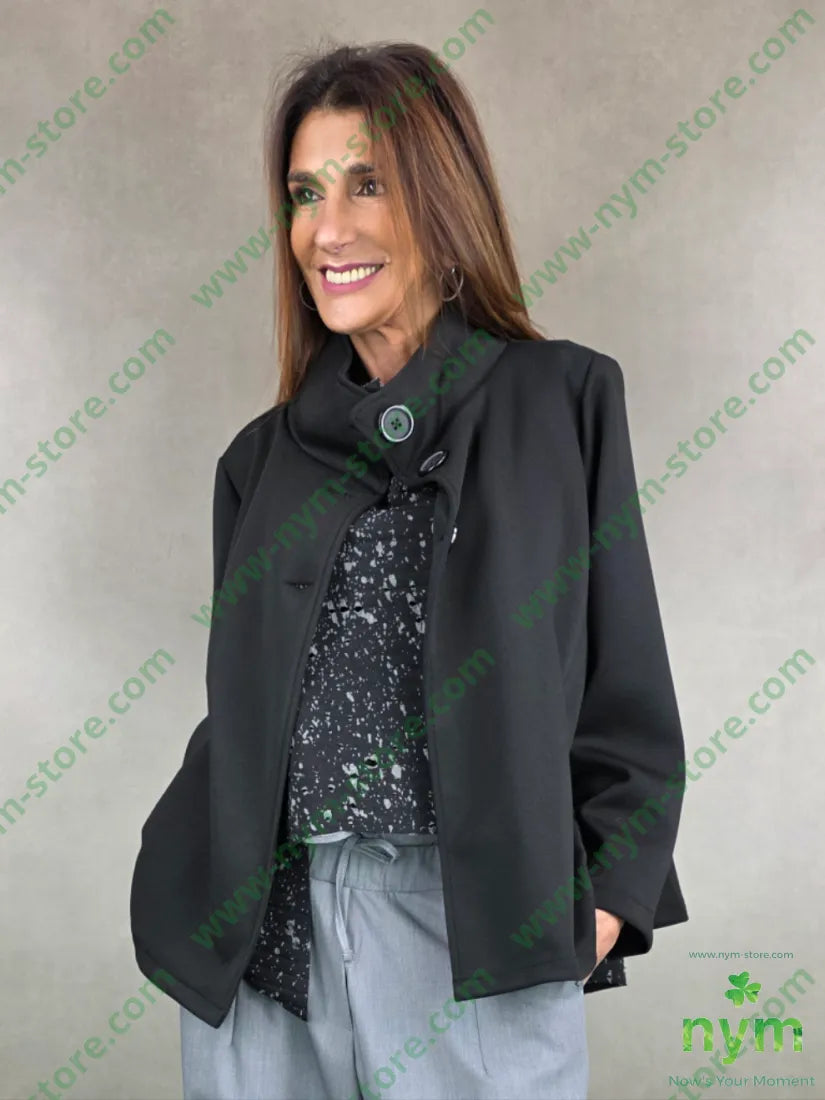 giacca scuba trapezio tre bottoni 65vi30ny5ea U / NERO / AI25 GIACCA