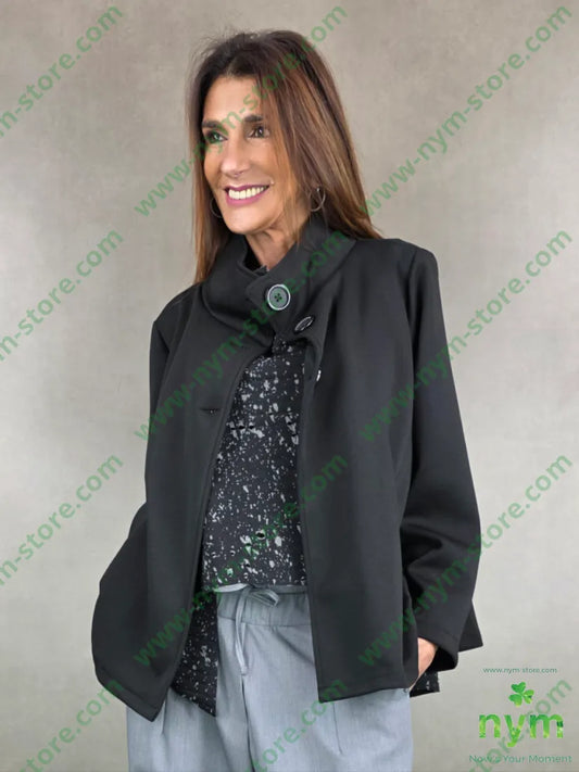 giacca scuba trapezio tre bottoni 65vi30ny5ea U / NERO / AI25 GIACCA