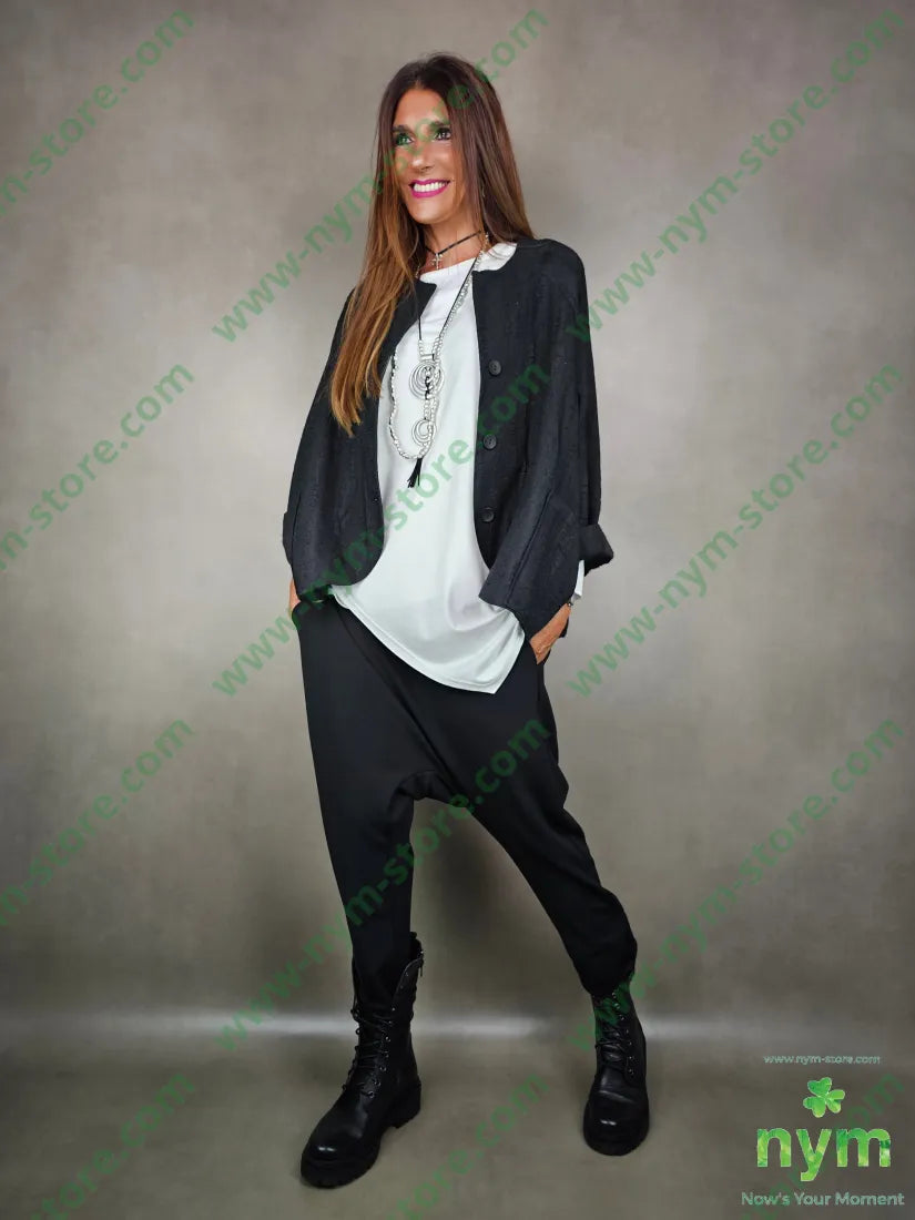 giacca senza collo quadrata 46pl39ac15wo GIACCA