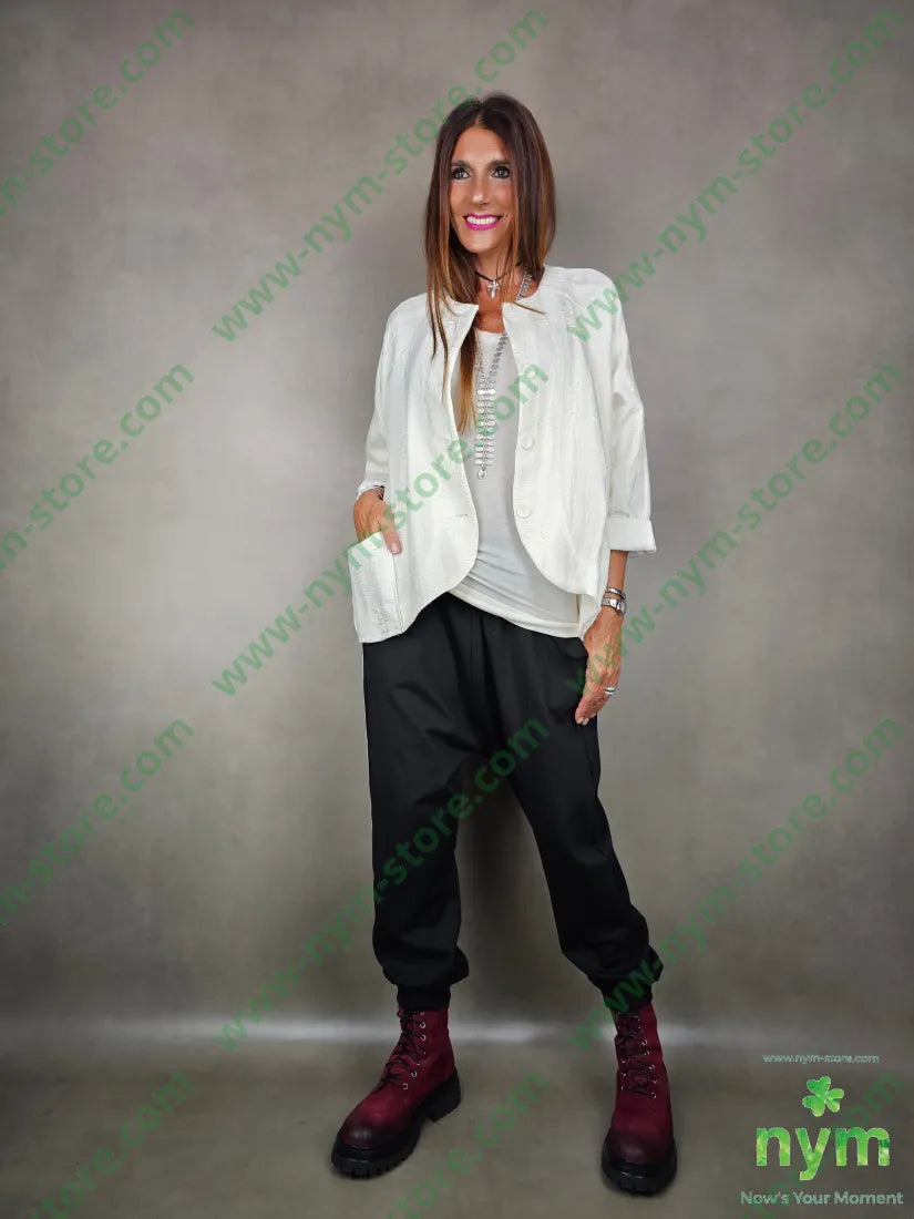 giacca senza collo quadrata 46pl39ac15wo GIACCA