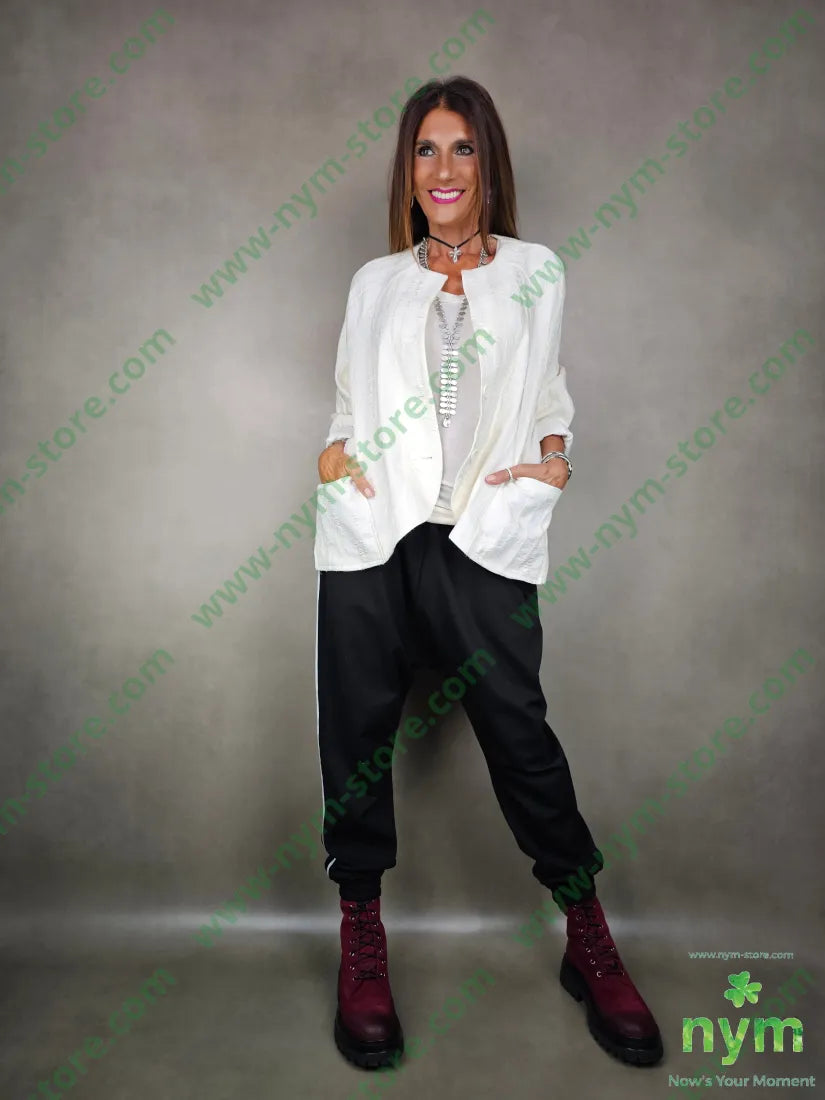 giacca senza collo quadrata 46pl39ac15wo GIACCA