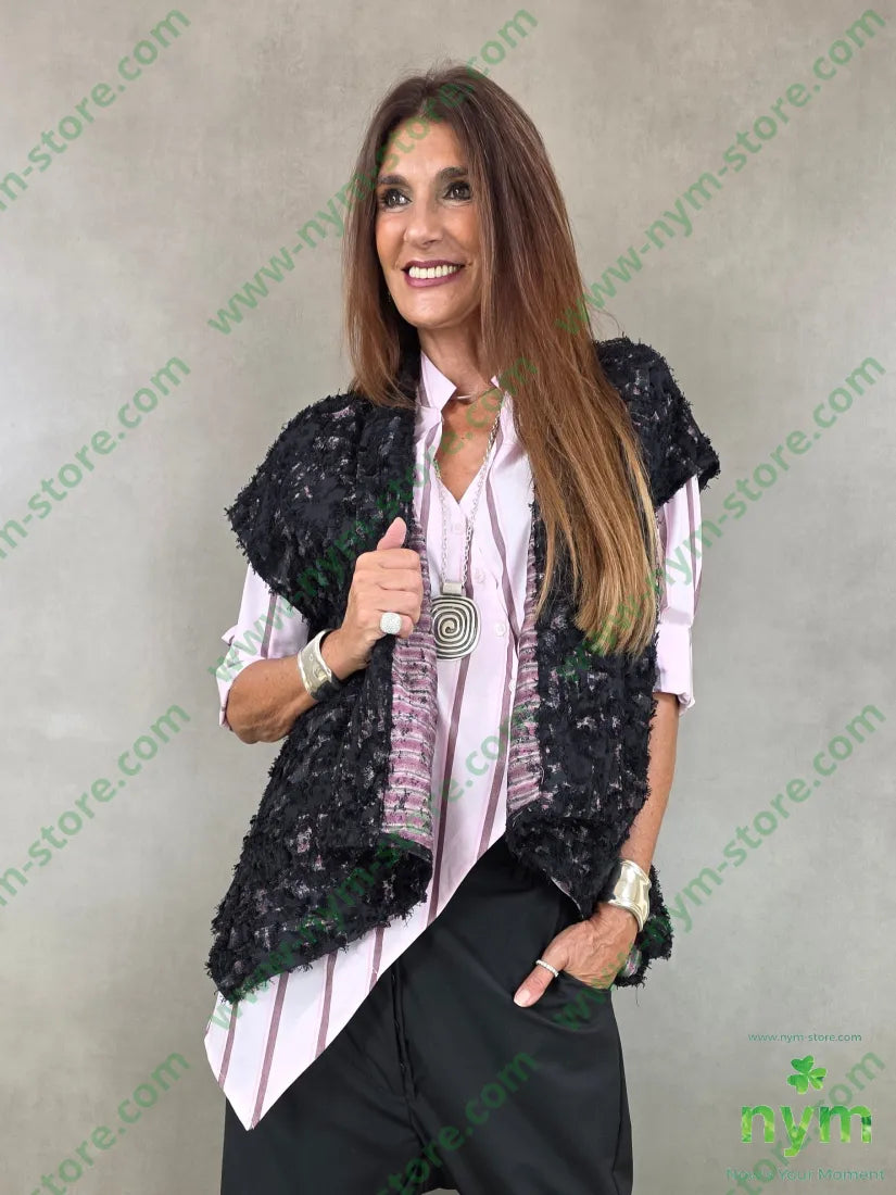 giacca senza man jacquard devoree 75vi25pl - U / NERO / AI26 - GIACCA