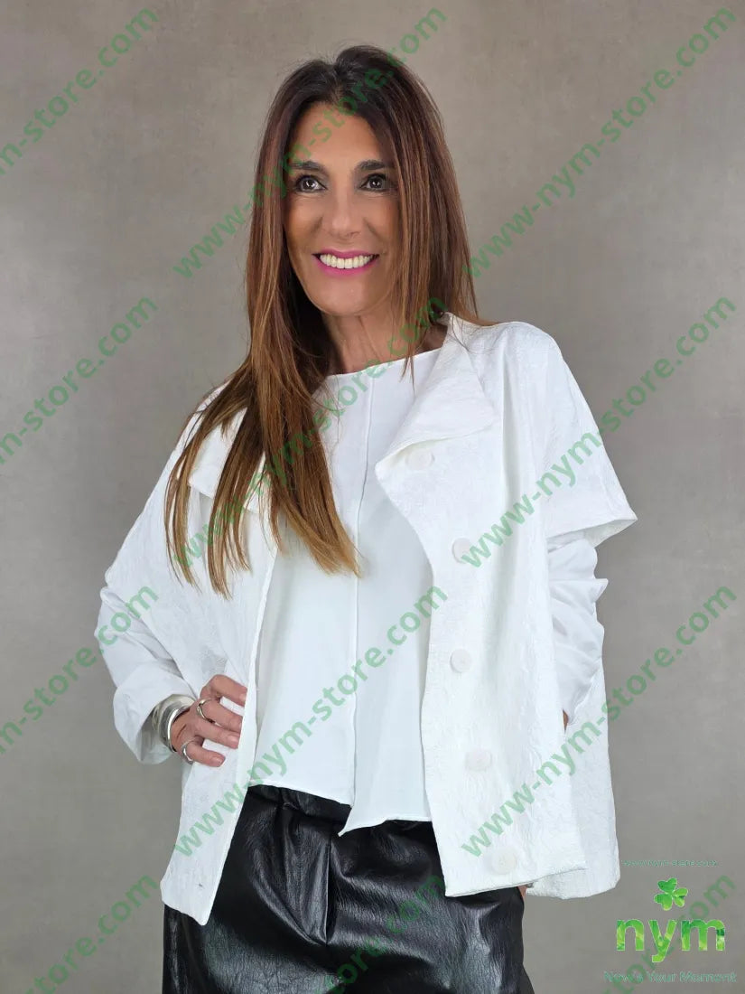 giacca senza maniche interno ricamo 50pl30ny20co U / PANNA / PE26 GIACCA