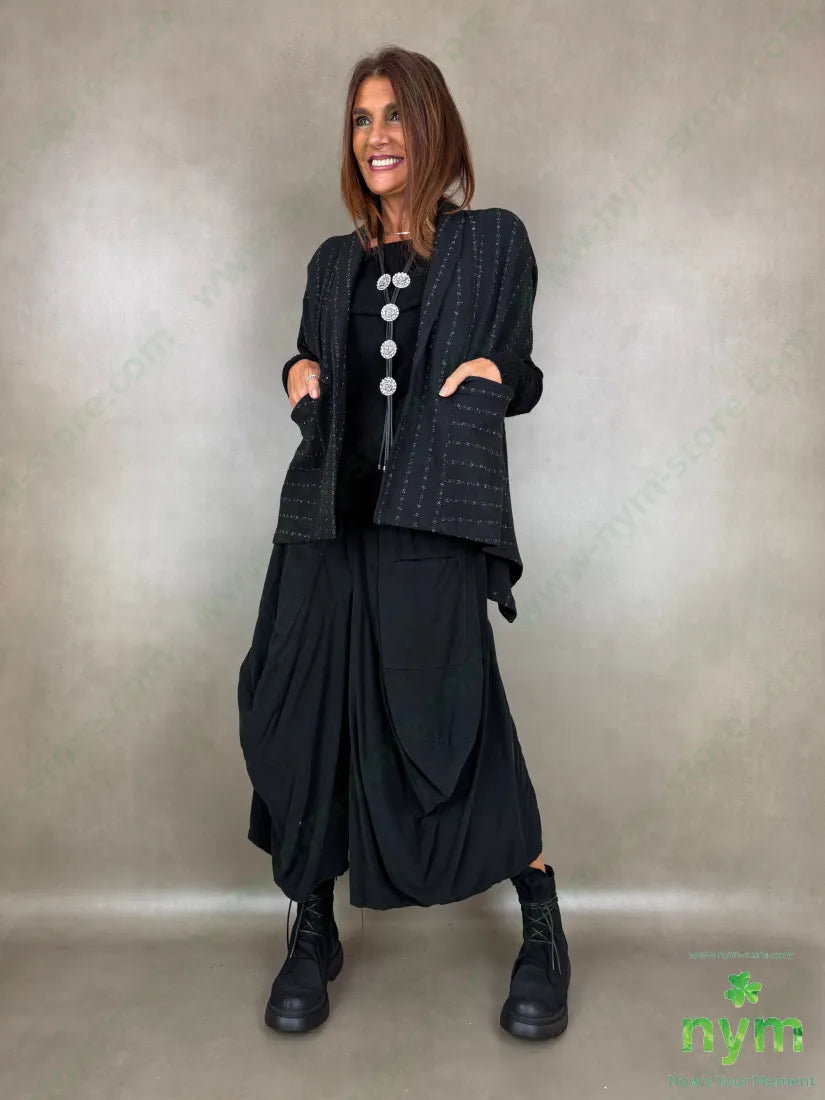 giacca senza maniche tratti lurex 58pl37vi3ea - U / NERO / AI26 - GIACCA