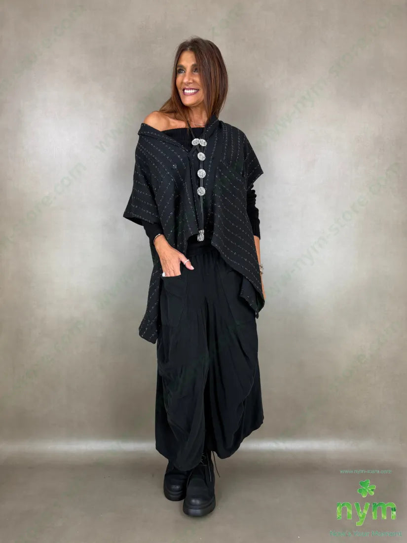 giacca senza maniche tratti lurex 58pl37vi3ea - U / NERO / AI26 - GIACCA