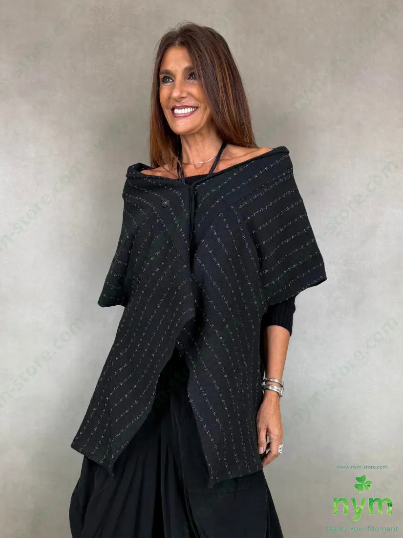 giacca senza maniche tratti lurex 58pl37vi3ea - U / NERO / AI26 - GIACCA