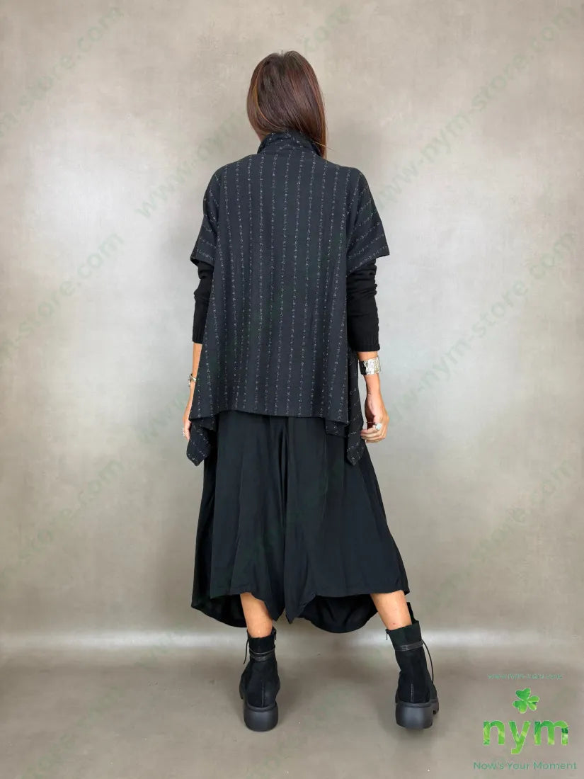 giacca senza maniche tratti lurex 58pl37vi3ea - U / NERO / AI26 - GIACCA