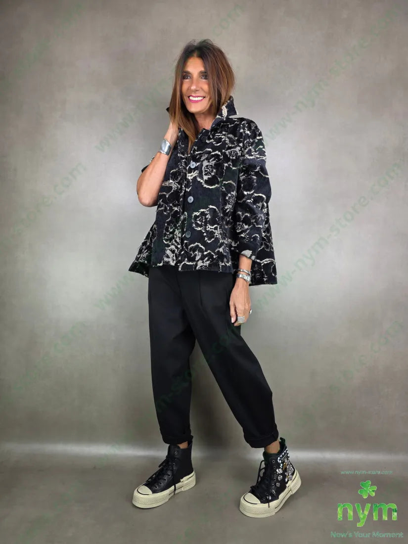 giacca sfrangiata effetto velluto 50pl30ny20co U / NERO / AI25 GIACCA