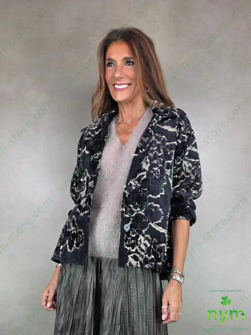 giacca sfrangiata effetto velluto 50pl30ny20co U / NERO / AI25 GIACCA