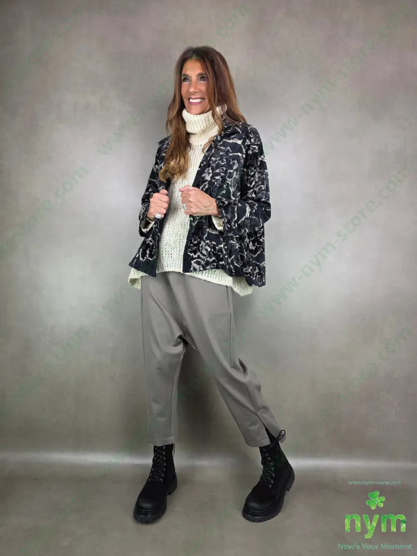 giacca sfrangiata effetto velluto 50pl30ny20co U / NERO / AI25 GIACCA