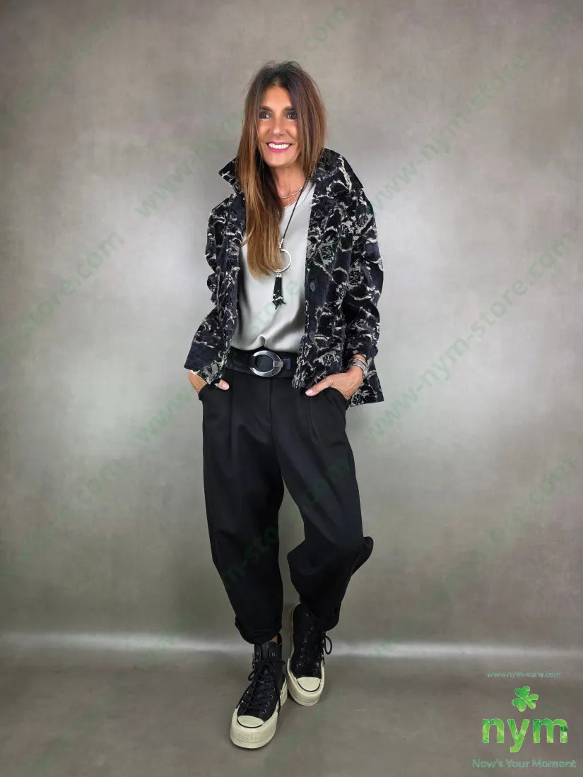 giacca sfrangiata effetto velluto 50pl30ny20co U / NERO / AI25 GIACCA