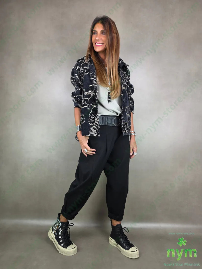 giacca sfrangiata effetto velluto 50pl30ny20co U / NERO / AI25 GIACCA