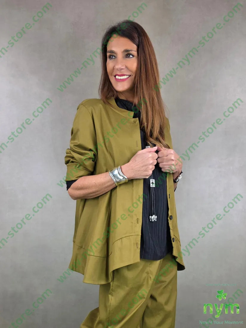 giacca tencel stondata davanti 69co29tc2ea U / OLIO / PE26 GIACCA