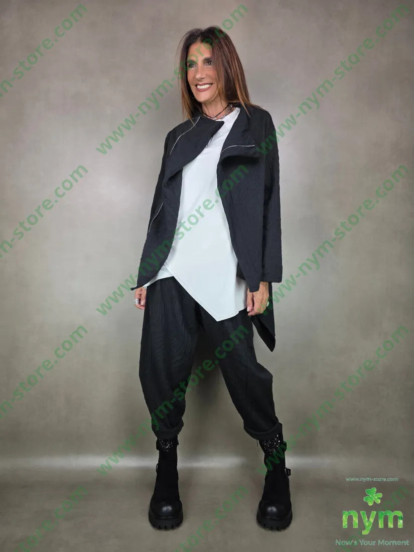 giacca tessuto a maglia zip 53pl46co1ea U / NERO / AI25 GIACCA