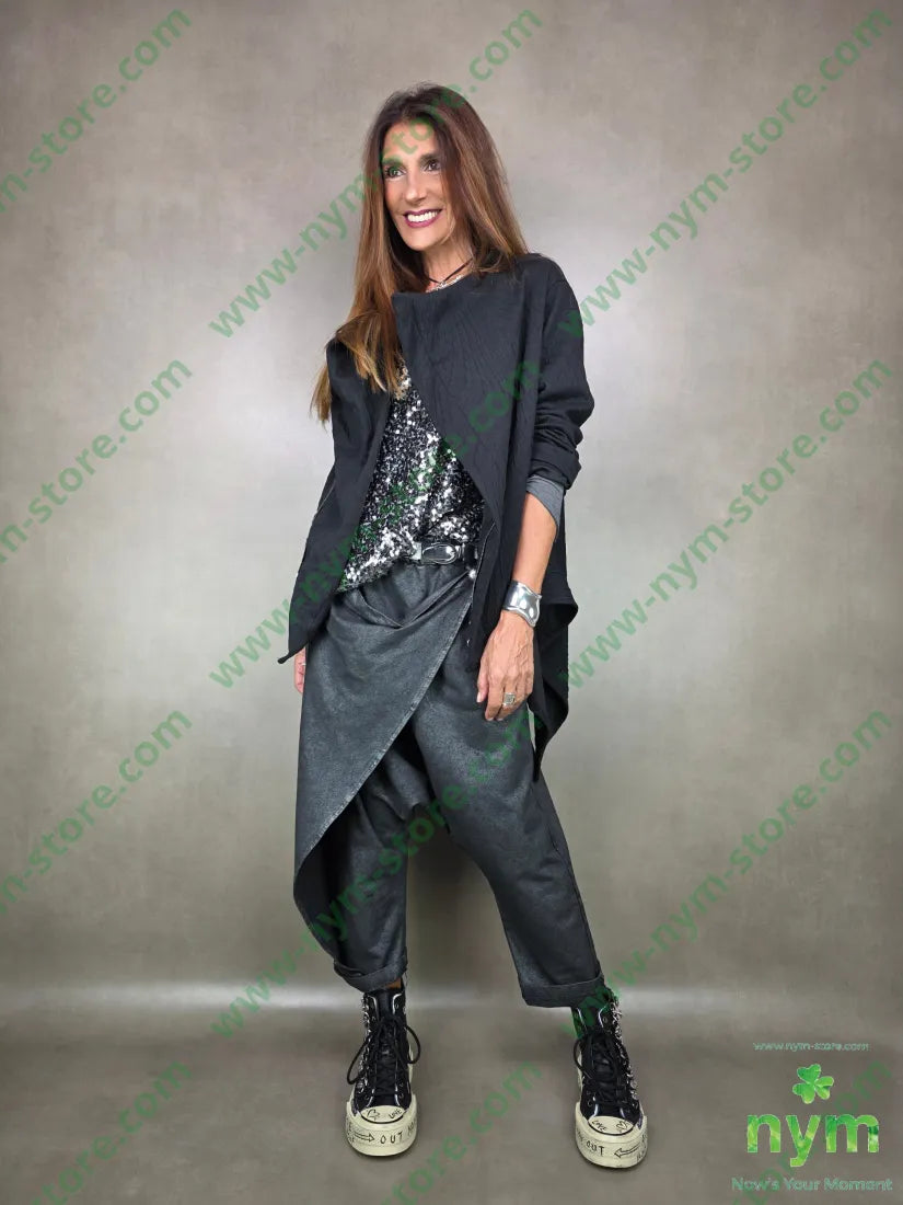 giacca tessuto a maglia zip 53pl46co1ea U / NERO / AI25 GIACCA