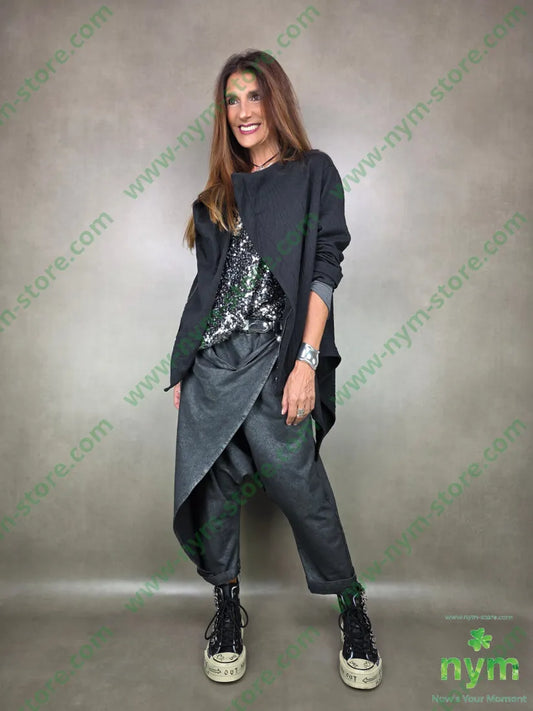 giacca tessuto a maglia zip 53pl46co1ea U / NERO / AI25 GIACCA