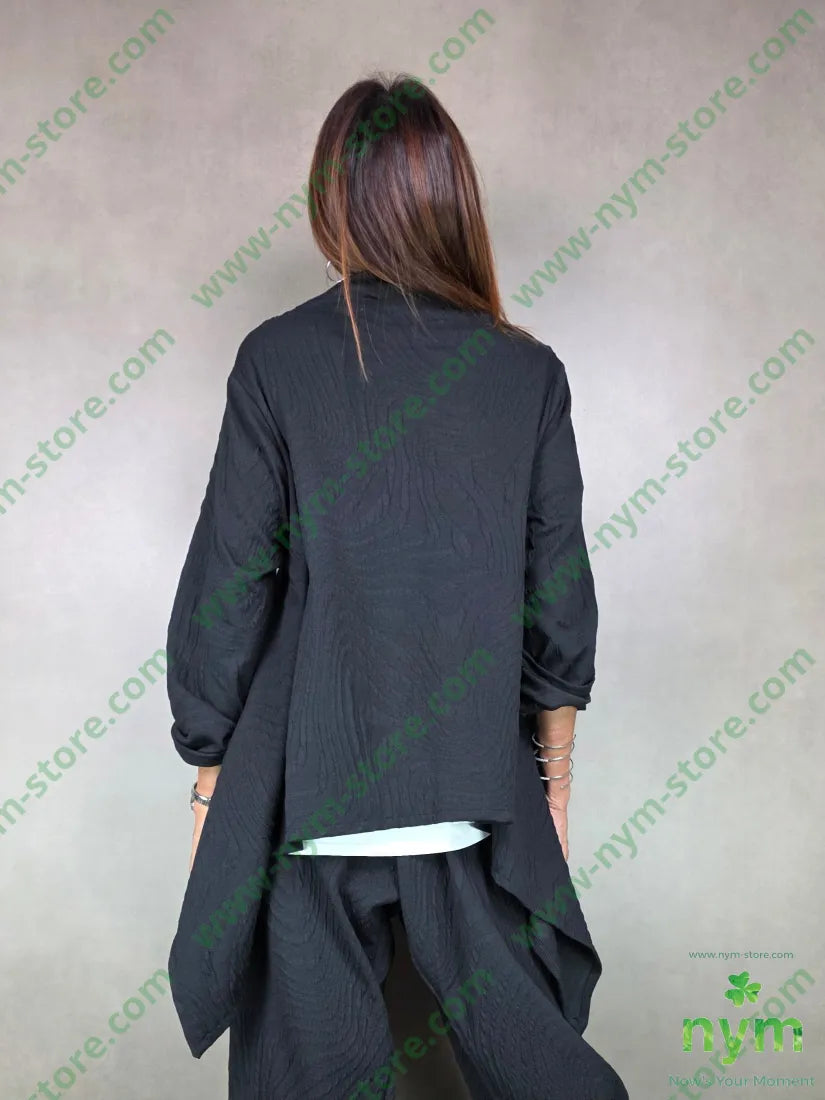 giacca tessuto a maglia zip 53pl46co1ea U / NERO / AI25 GIACCA