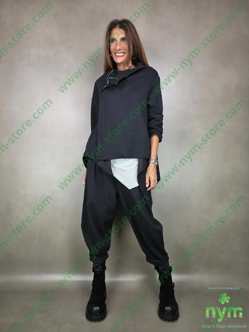 giacca tessuto a maglia zip 53pl46co1ea U / NERO / AI25 GIACCA