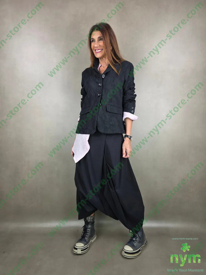 giacca tessuto con cuciture a ricamo 85co10vi5ea U / NERO / PE26 GIACCA