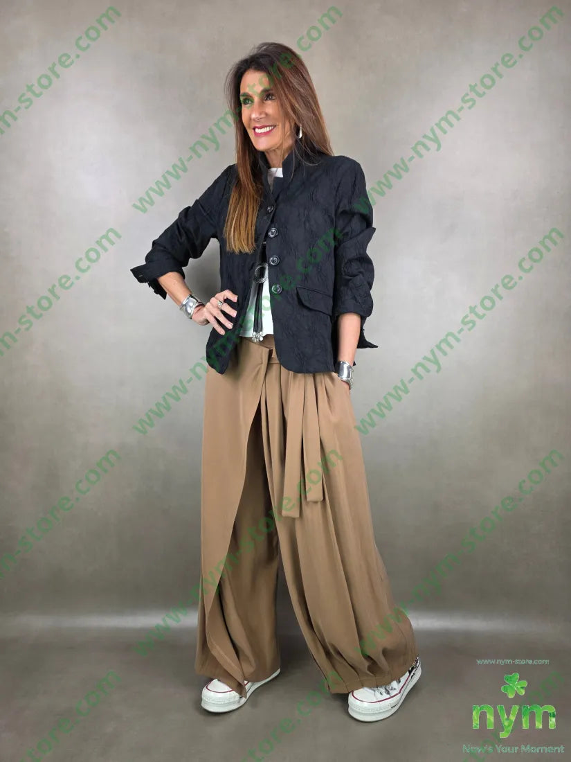 giacca tessuto con cuciture a ricamo 85co10vi5ea U / NERO / PE26 GIACCA