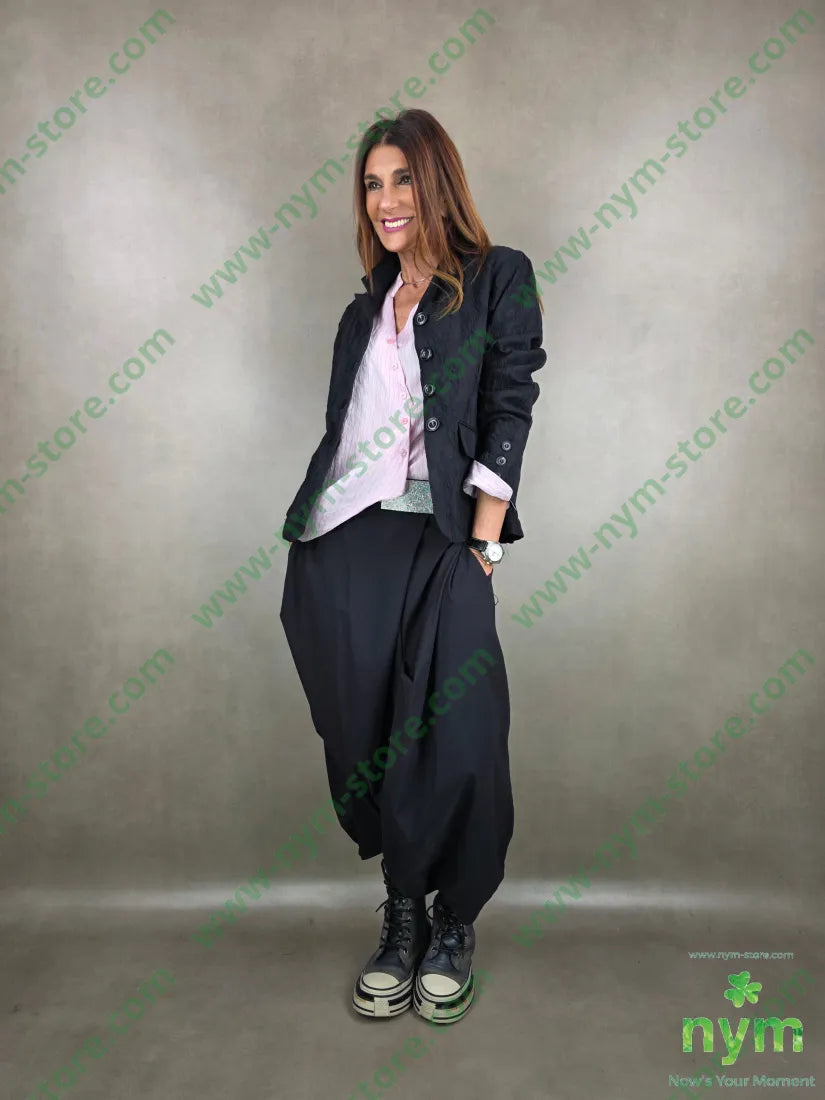 giacca tessuto con cuciture a ricamo 85co10vi5ea U / NERO / PE26 GIACCA