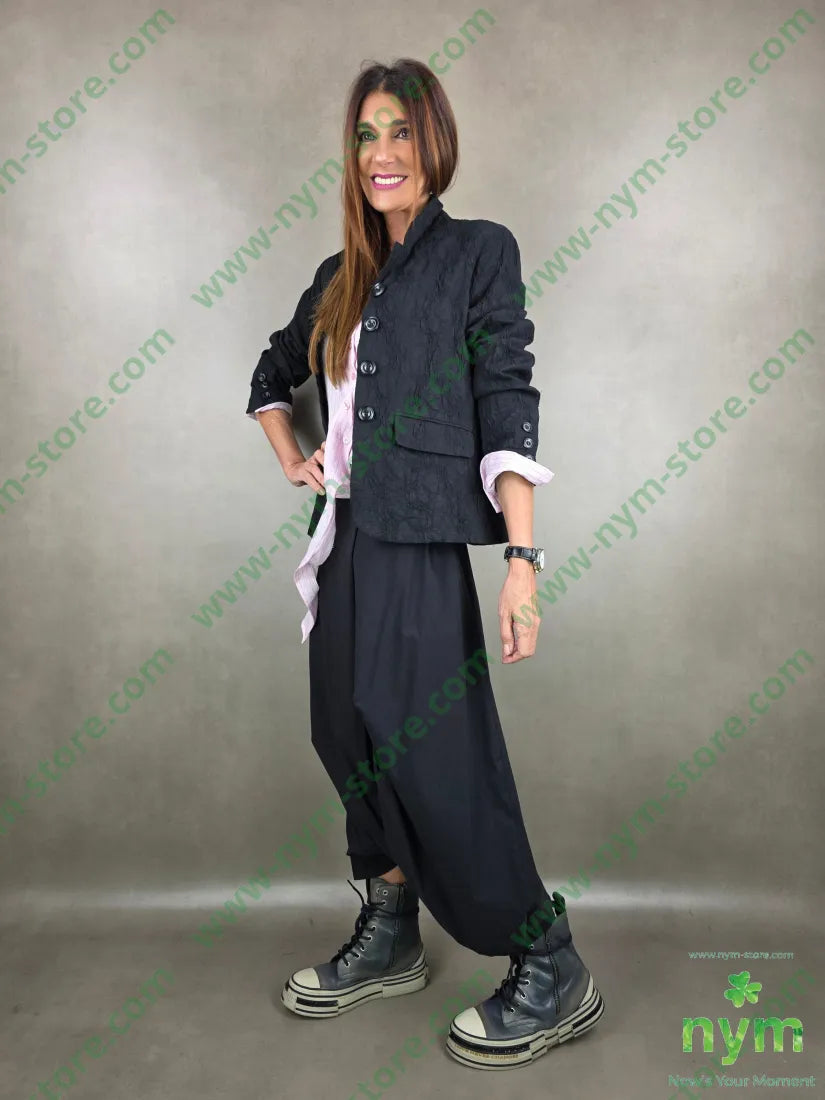 giacca tessuto con cuciture a ricamo 85co10vi5ea U / NERO / PE26 GIACCA