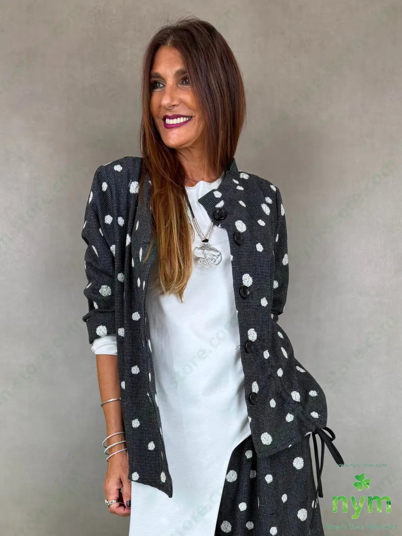 Giacca tessuto pois ricamati coulisse - U / ANTRACITE / AI26 - GIACCA
