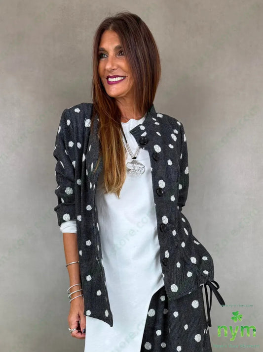 Giacca tessuto pois ricamati coulisse - U / ANTRACITE / AI26 - GIACCA