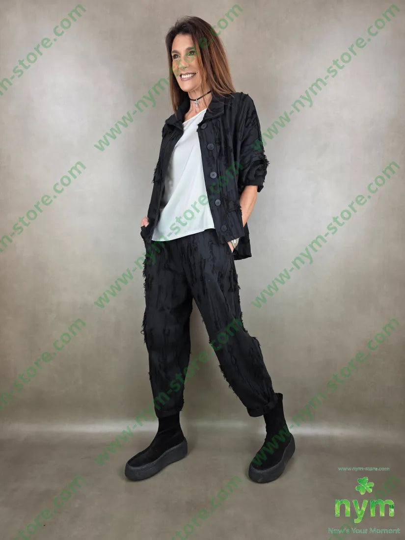 giacca tessuto sfrangiato GIACCA