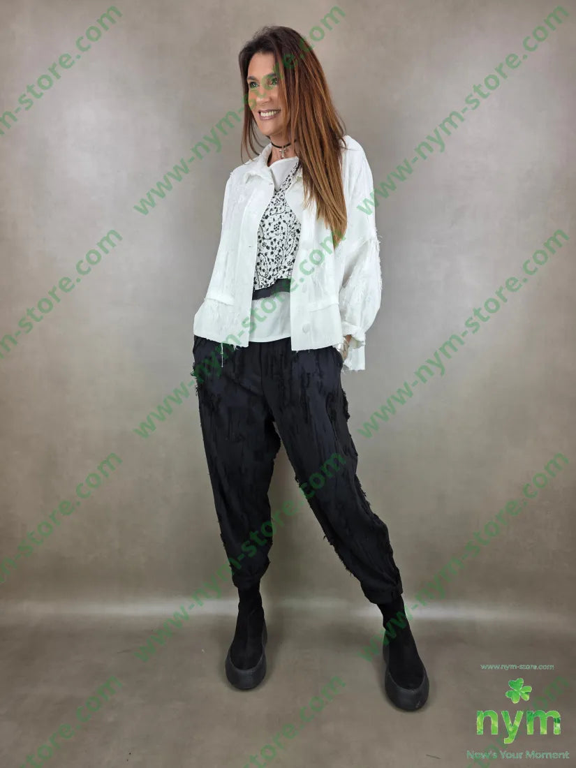 giacca tessuto sfrangiato GIACCA