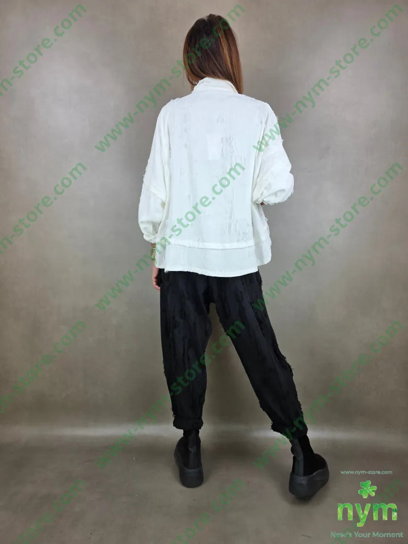 giacca tessuto sfrangiato GIACCA