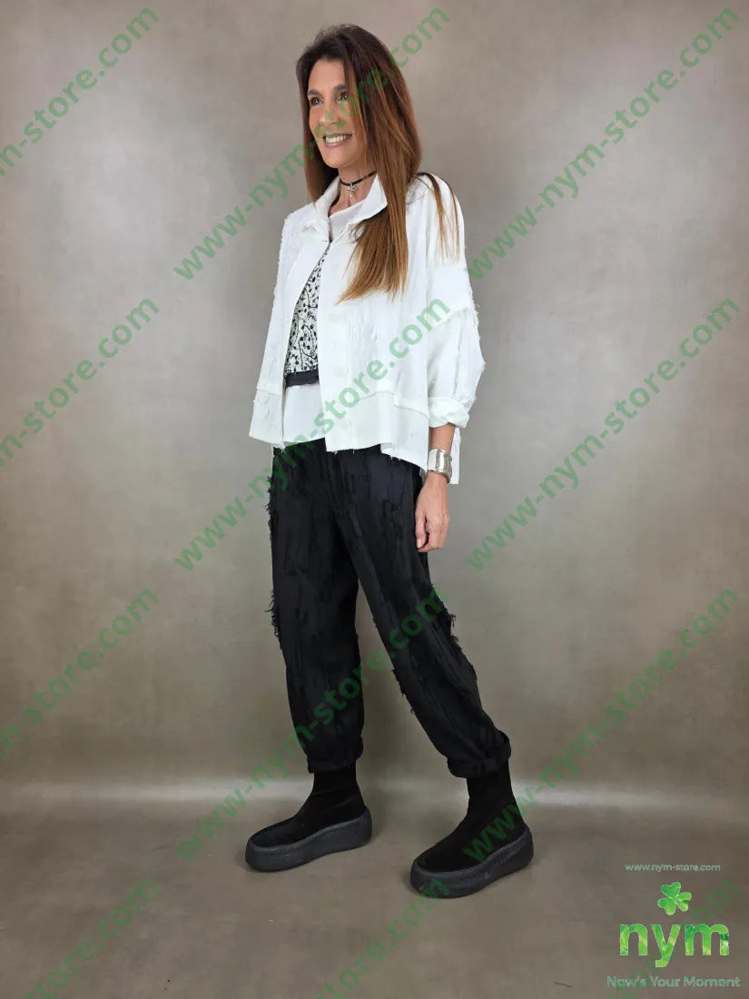 giacca tessuto sfrangiato GIACCA