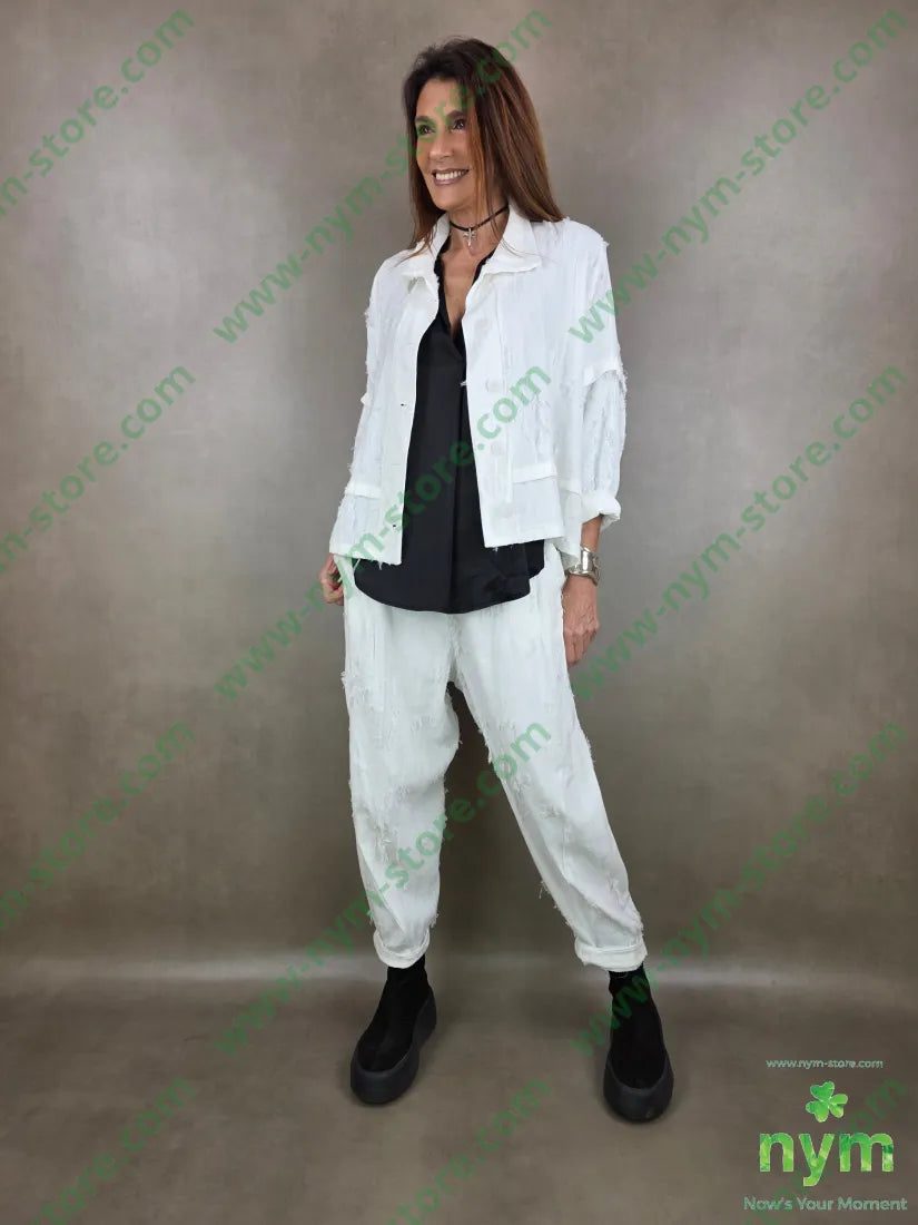 giacca tessuto sfrangiato GIACCA