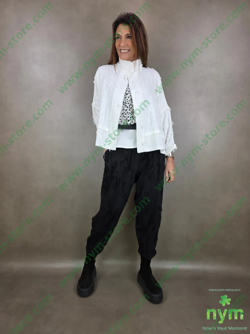 giacca tessuto sfrangiato GIACCA