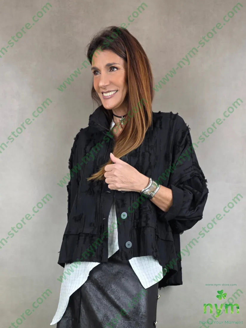 giacca tessuto sfrangiato GIACCA