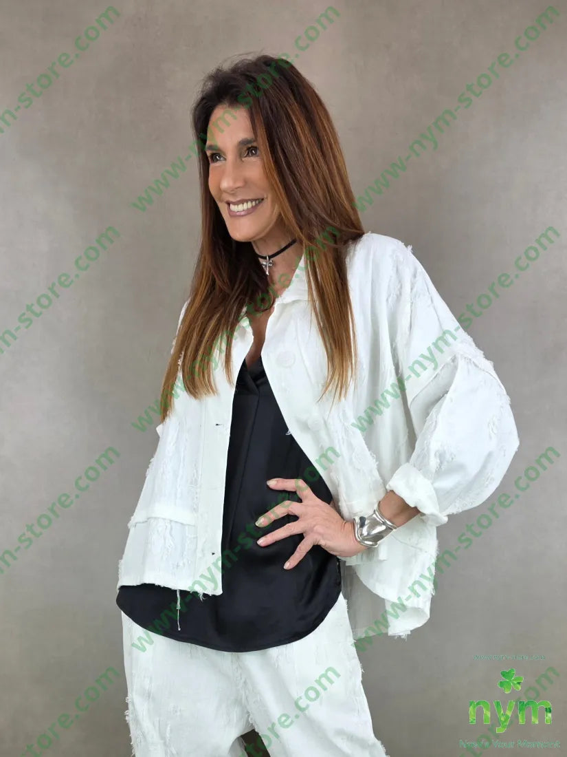 giacca tessuto sfrangiato GIACCA