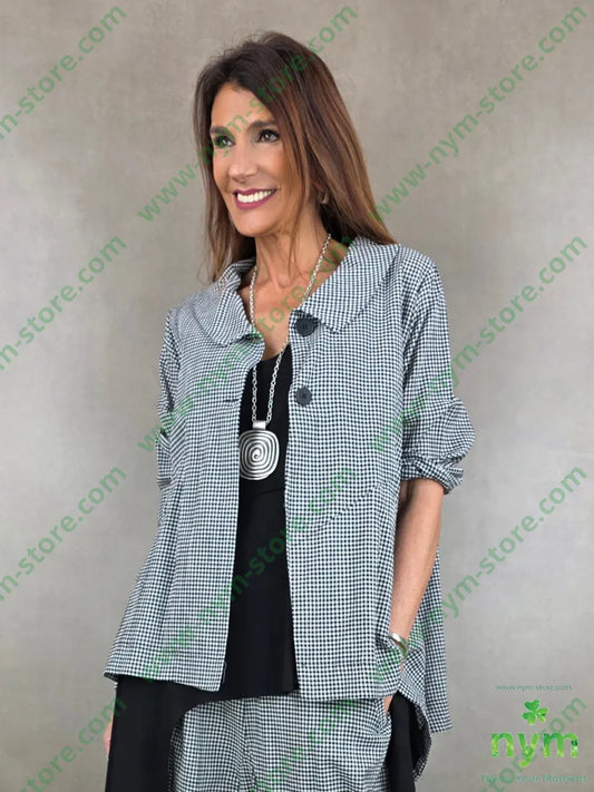 giacca tessuto vichy cotone 100co U / NERO / PE26 GIACCA