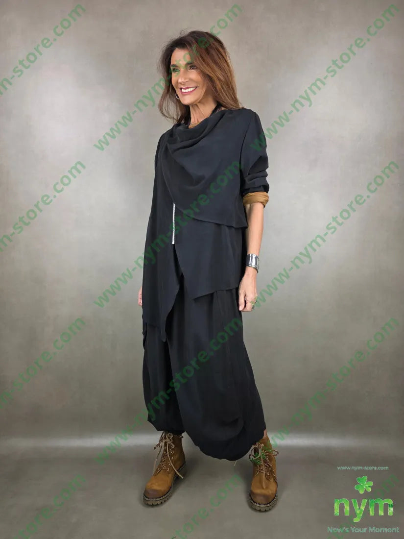 giacca tessuto viscosa drappeggi 50vi50co U / NERO / PE26 GIACCA