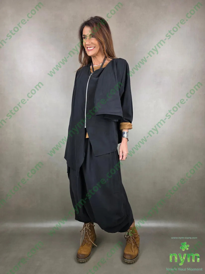 giacca tessuto viscosa drappeggi 50vi50co U / NERO / PE26 GIACCA