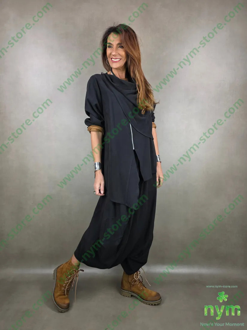 giacca tessuto viscosa drappeggi 50vi50co U / NERO / PE26 GIACCA