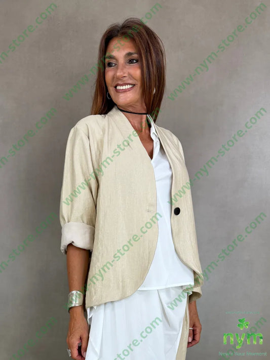giacca un bottone effetto perlato 53vi34ny13pl - U / BEIGE / AI26 - GIACCA