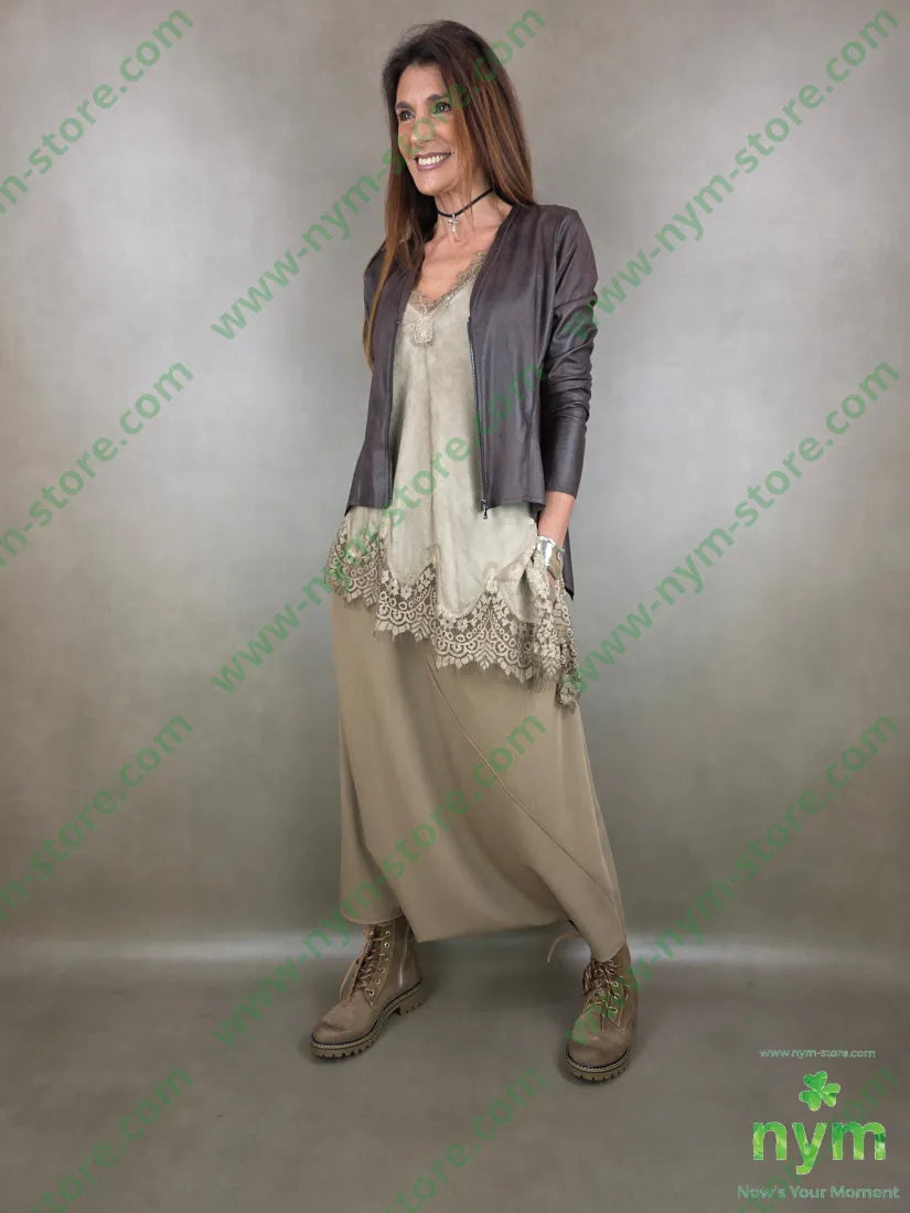 giacca zip pelle invecchiata 90pl10ea GIACCA