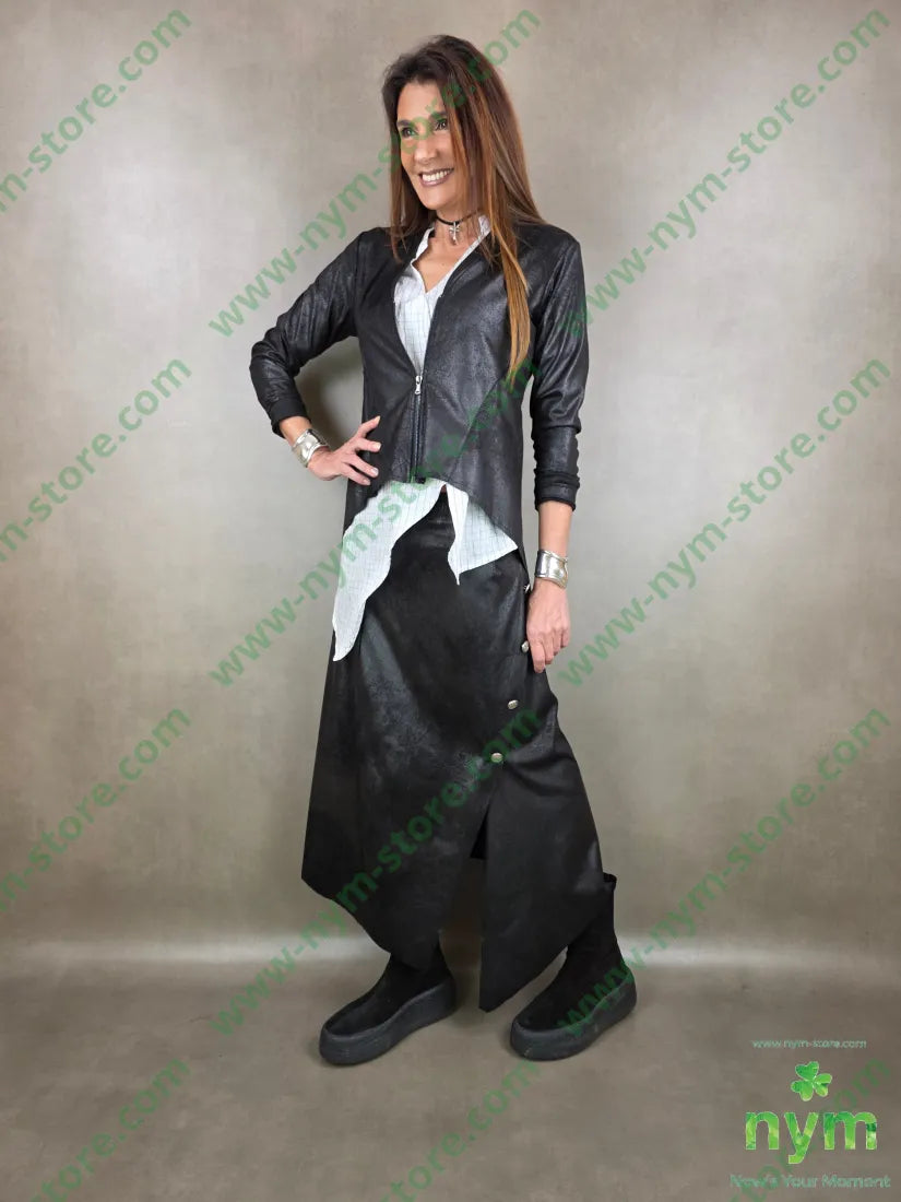 giacca zip pelle invecchiata 90pl10ea GIACCA