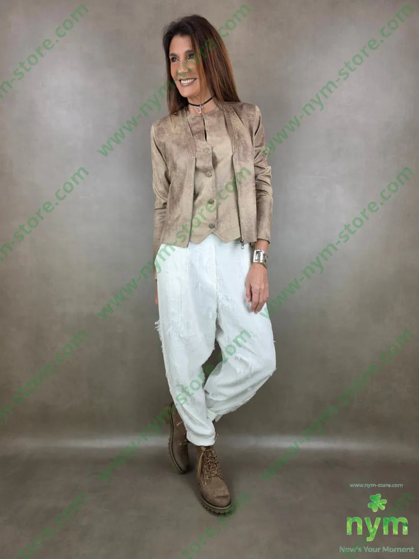 giacca zip pelle invecchiata 90pl10ea GIACCA