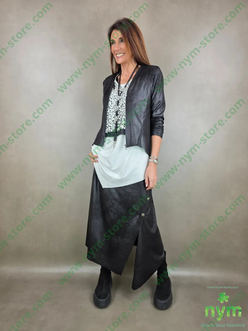 giacca zip pelle invecchiata 90pl10ea GIACCA