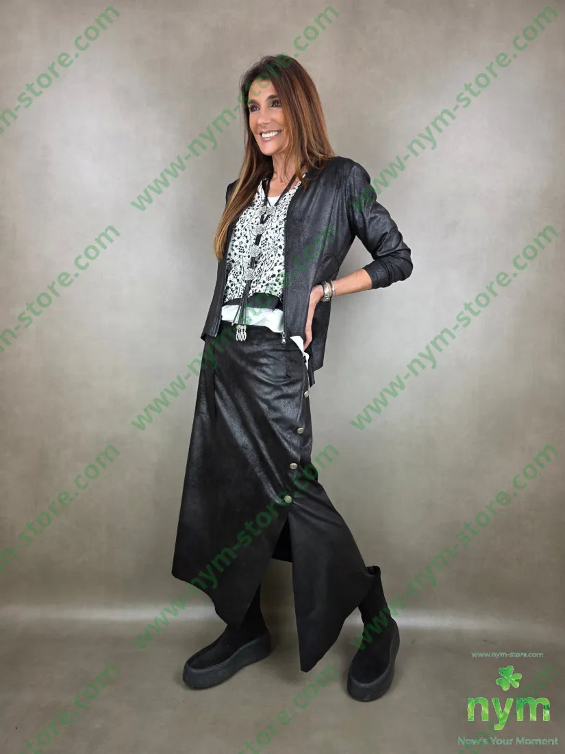 giacca zip pelle invecchiata 90pl10ea GIACCA