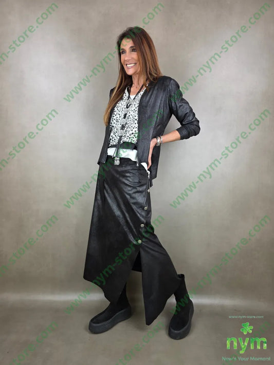 giacca zip pelle invecchiata 90pl10ea GIACCA