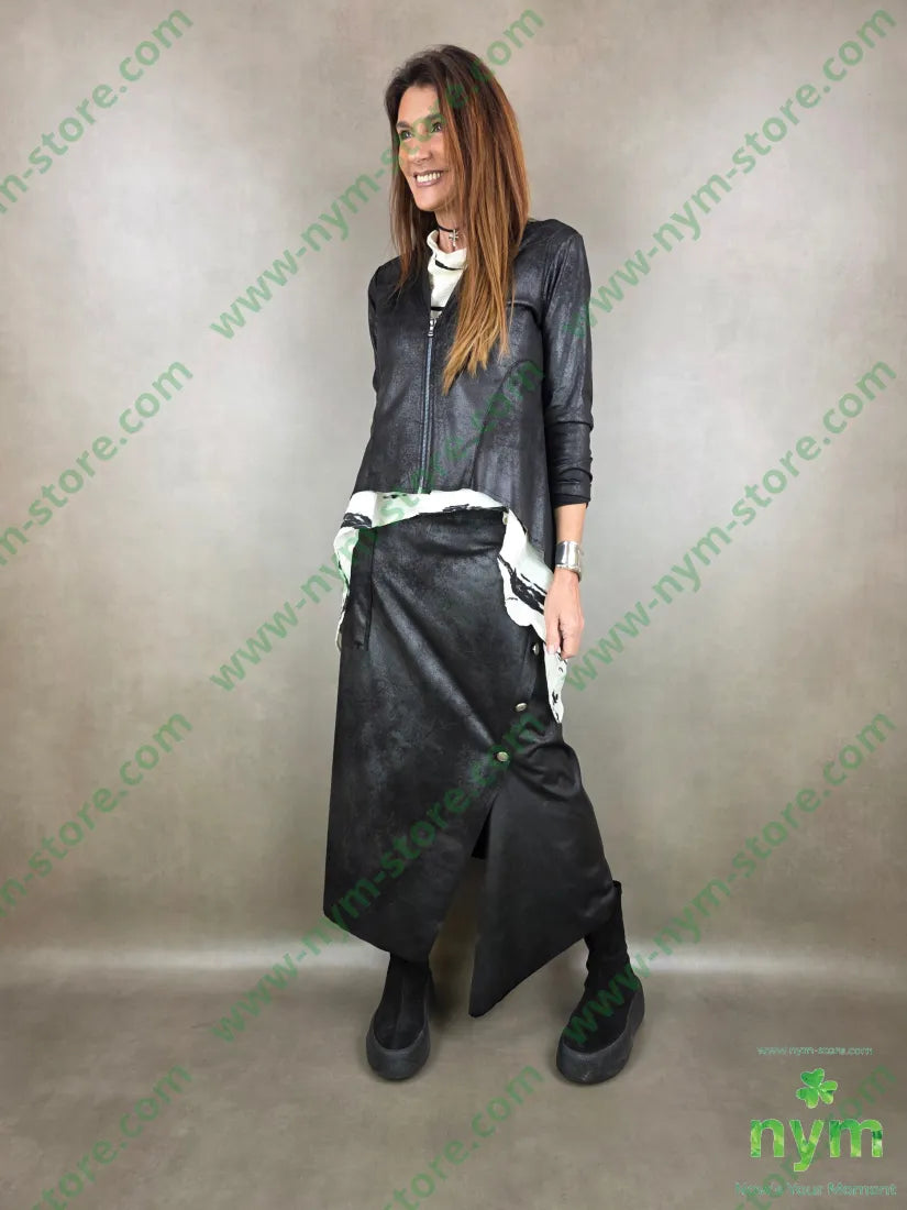 giacca zip pelle invecchiata 90pl10ea GIACCA