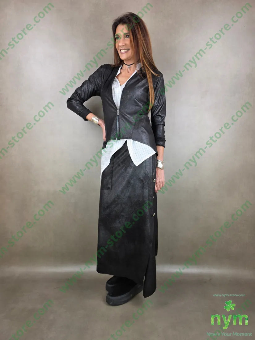 giacca zip pelle invecchiata 90pl10ea GIACCA